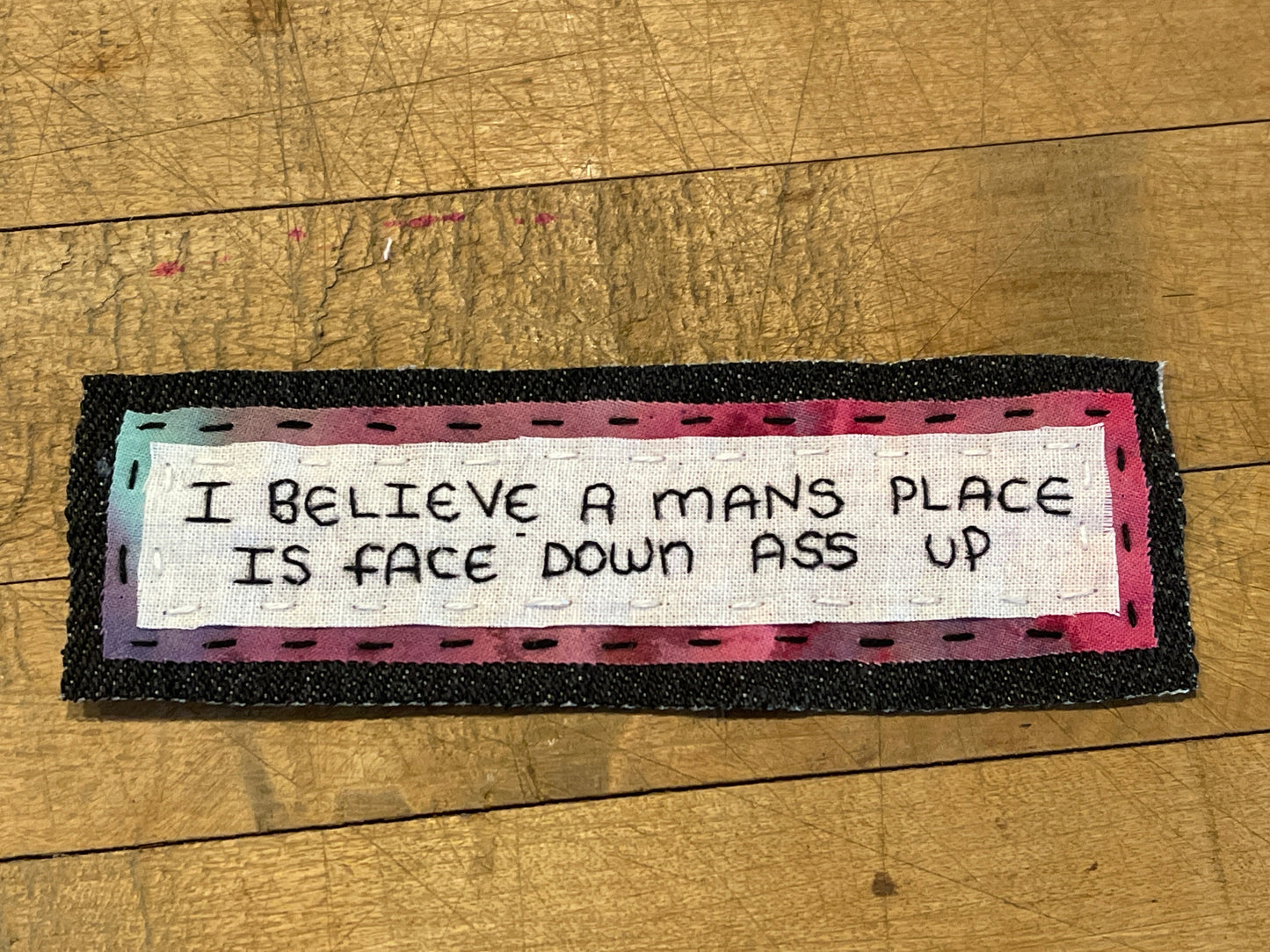 "man's place" patch